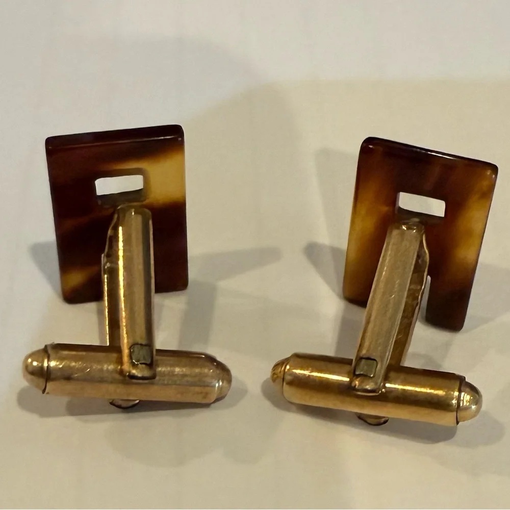 Vintage Brown Bakelite Cufflinks